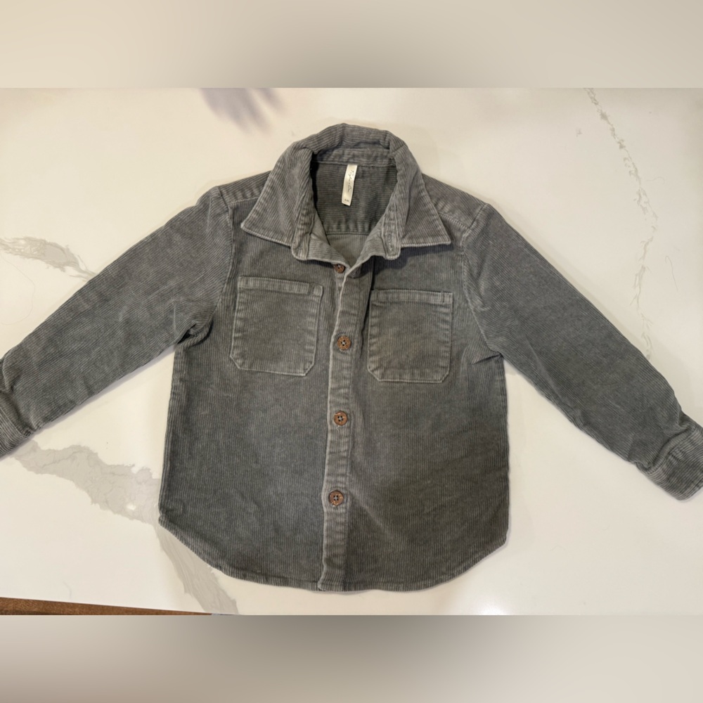 Rylee + Cru Charcoal Corduroy Shirt